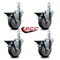 Service Caster 4'' Thermoplastic Rubber Swivel 7/8'' Square Stem Caster Set with Brake, 4PK SCC-SQ20S414-TPRB-PLB-78-4 - alternate 3